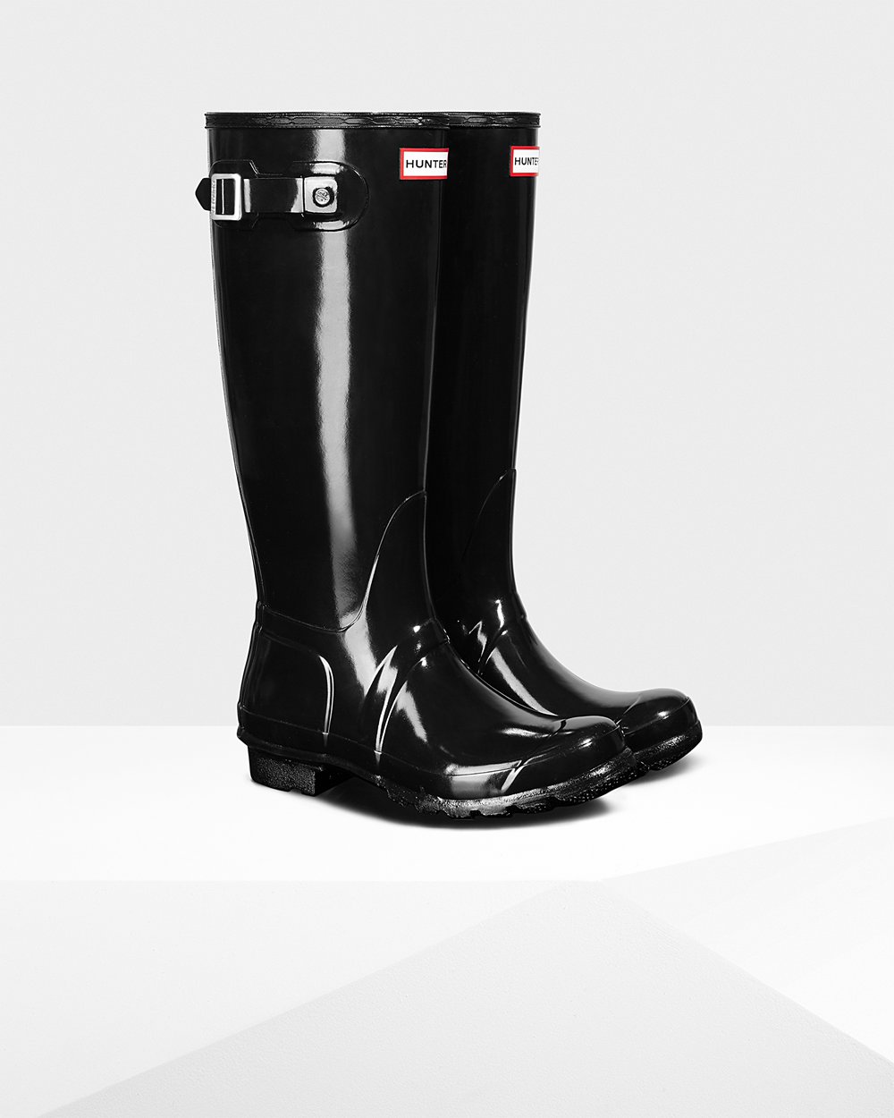 Botas de Lluvia Altas Hunter Mujer - Original Gloss - Negros - UBLEVSJ-80